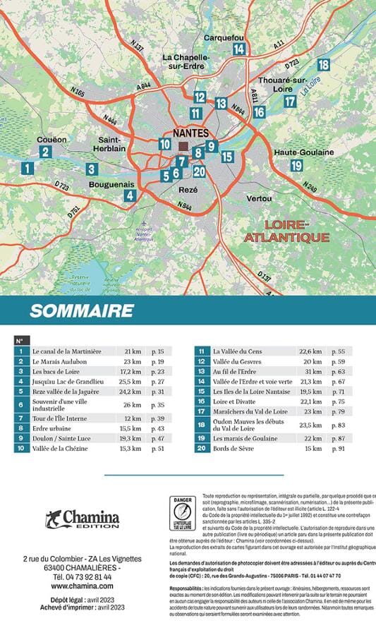 Guide vélo - Boucles à vélo autour de Nantes | Chamina guide petit format Chamina 