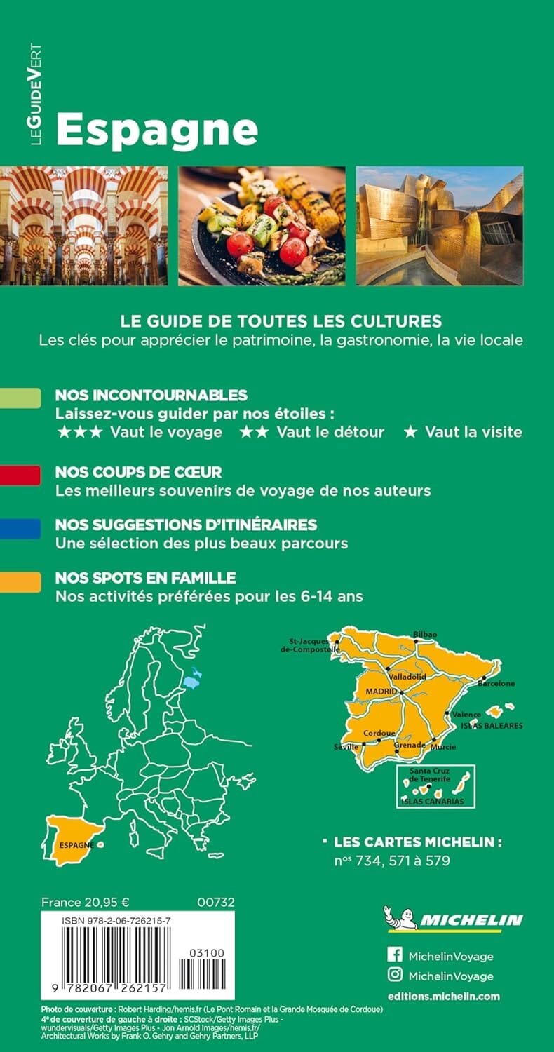 Guide Vert - Espagne - Édition 2024 | Michelin guide de voyage Michelin 