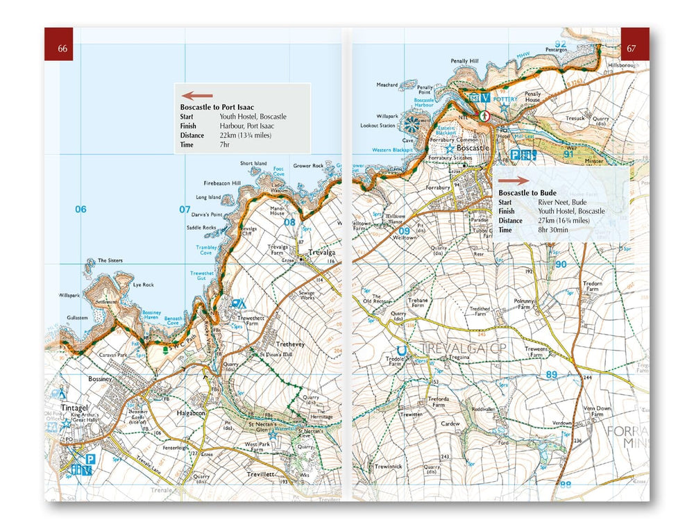 Livret de cartes (en anglais) - South West Coast Path - Vol.1 : Minehead to St Ives | Cicerone guide de randonnée Cicerone 