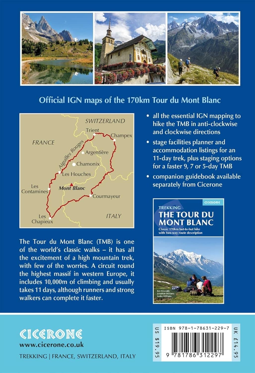 Livret de cartes (en anglais) - The Tour du Mont blanc | Cicerone guide de randonnée Cicerone 