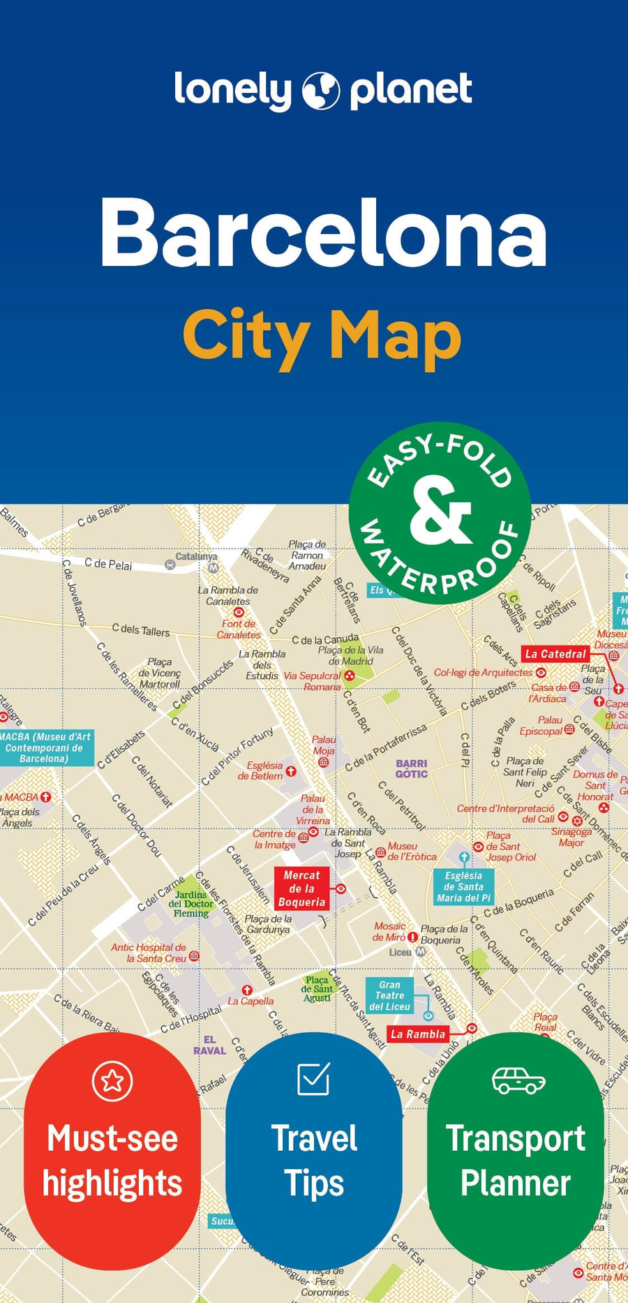 Plan de ville (en anglais) - Barcelona | Lonely Planet carte pliée Lonely Planet EN 