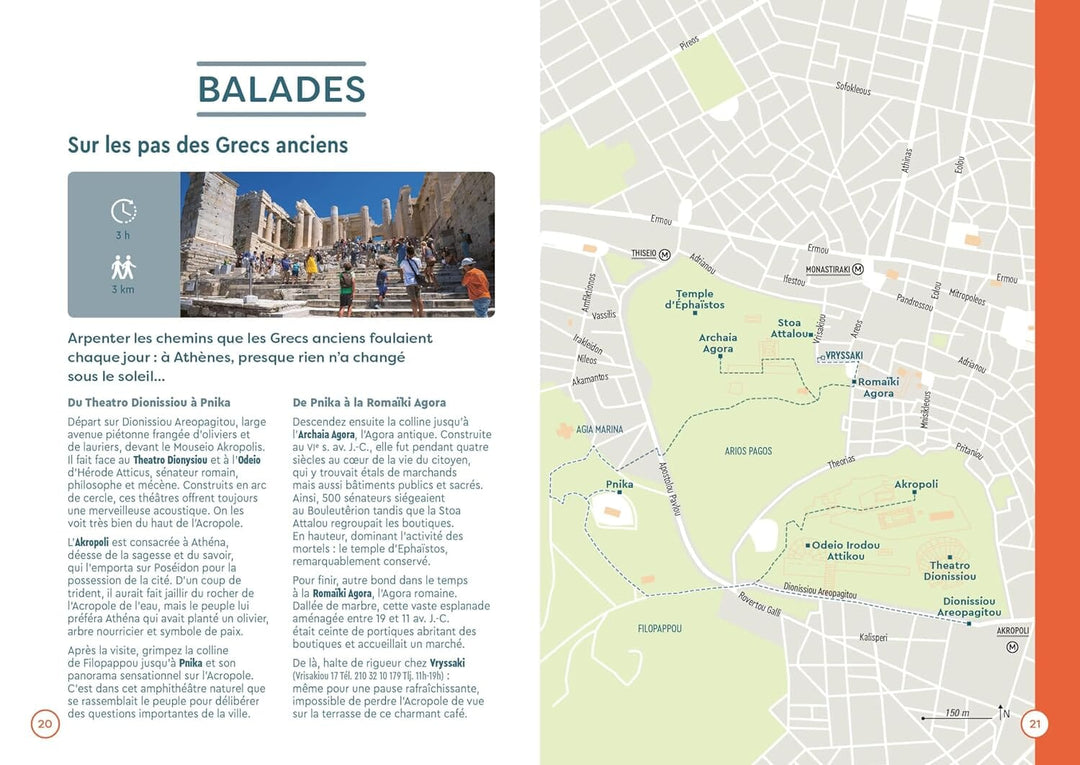 Plan détaillé d'Athènes | Cartoville carte pliée Gallimard 