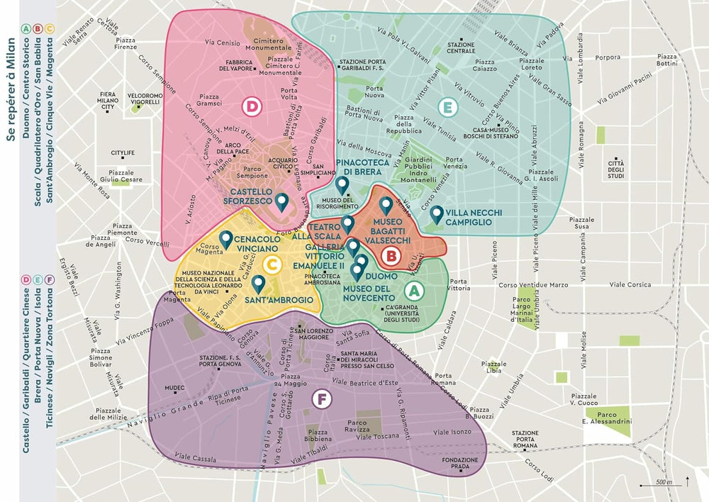 Plan détaillé - Milan | Cartoville carte pliée Gallimard 
