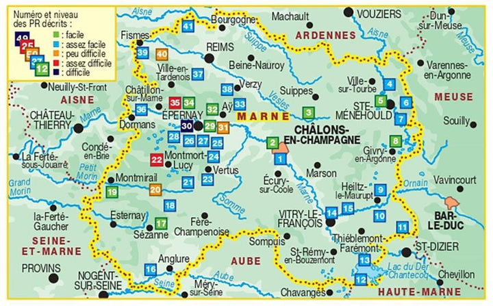 Topoguide de randonnée - La Marne à pied | FFR guide de randonnée FFR - Fédération Française de Randonnée 