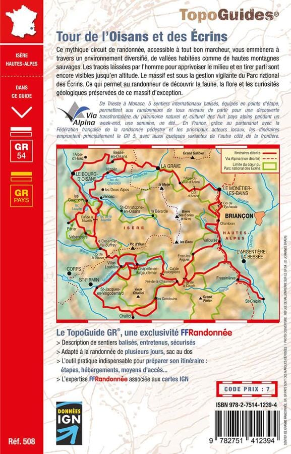 Topoguide de randonnée - Tour de l'Oisans et des Ecrins (GR54) | FFR guide petit format FFR - Fédération Française de Randonnée 