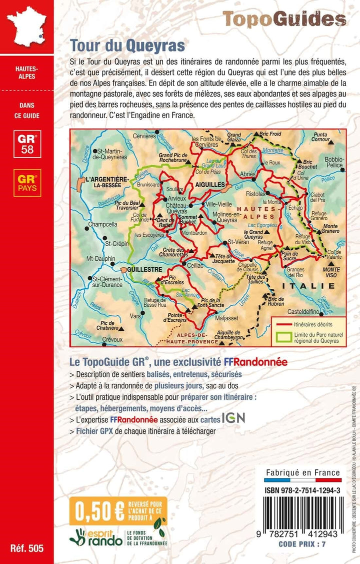 Topoguide de randonnée - Tour du Queyras - GR58 | FFR guide de randonnée FFR - Fédération Française de Randonnée 