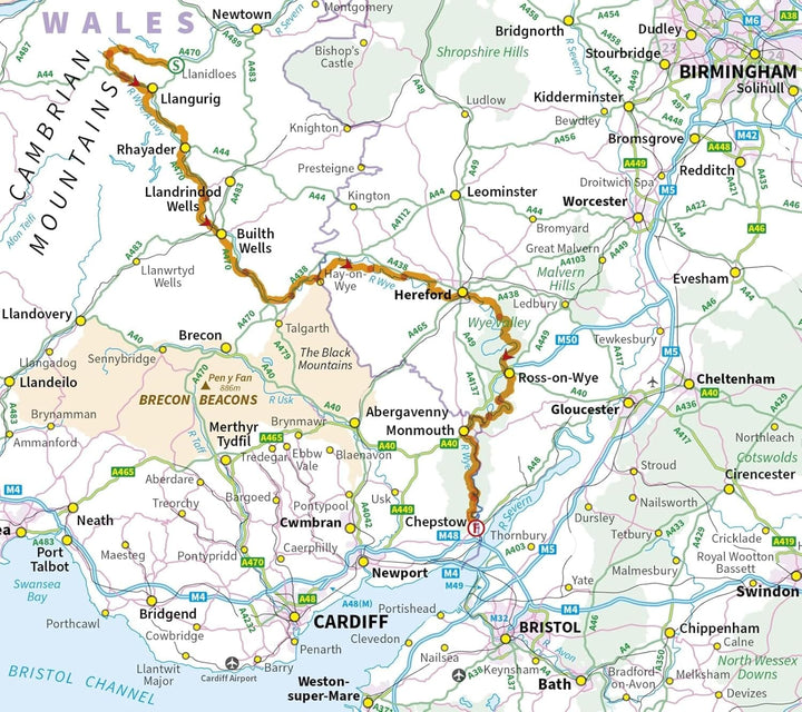 Topoguide de randonnées (en anglais) - Wye Valley walk, Chepstow to Plynlimon | Cicerone guide de randonnée Cicerone 