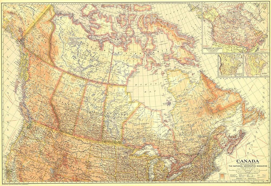 1936 Canada Wall Map 
