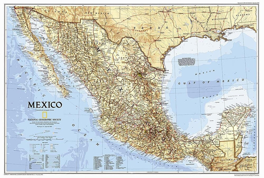 1994 Mexico Map Wall Map 