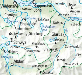 Carte cycliste n° VK.12 - Schwyz, Glarus (Suisse) | Kümmerly & Frey carte pliée Kümmerly & Frey 