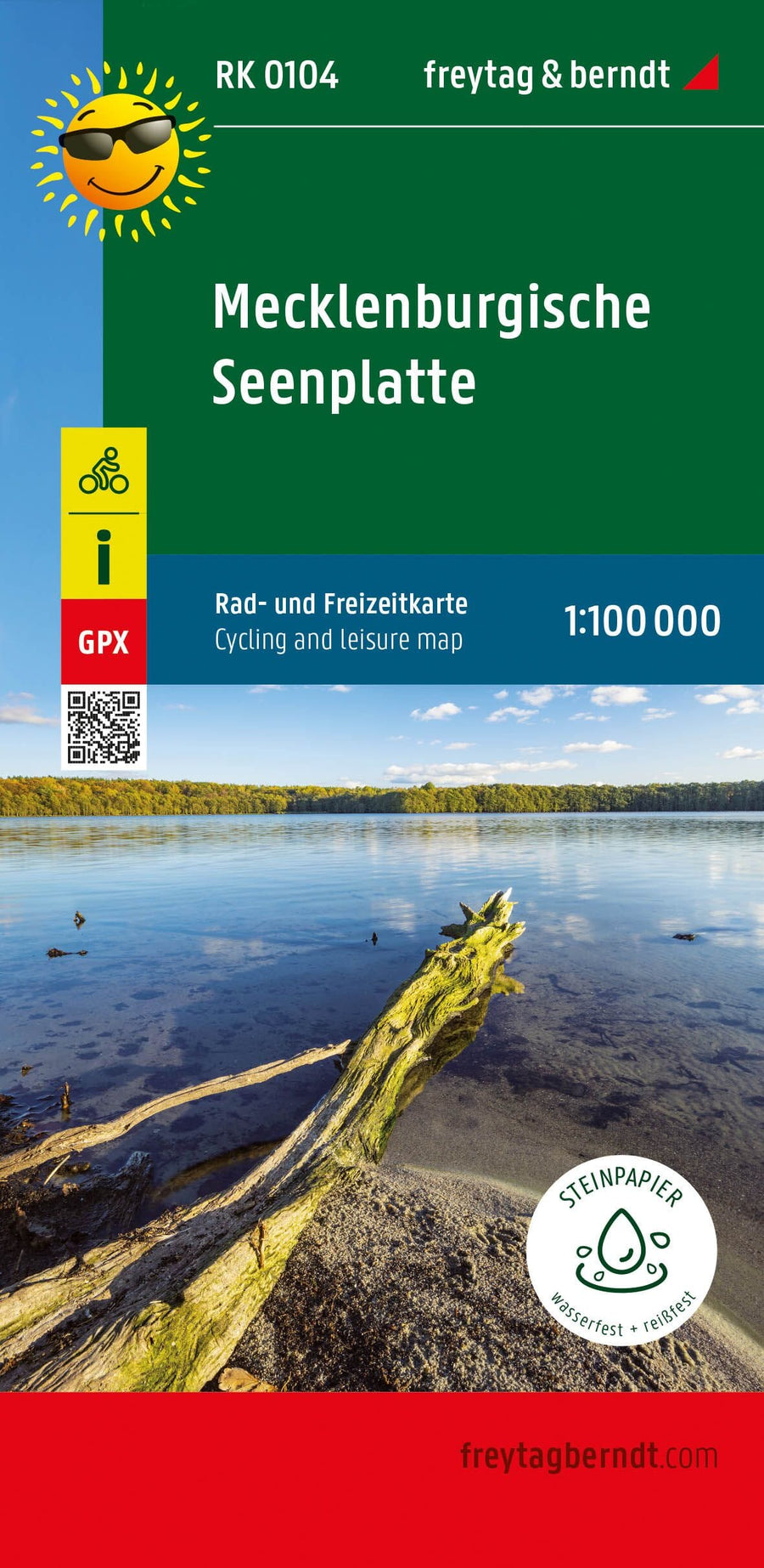Carte cycliste - Région des lacs du Mecklembourg | Freytag & Berndt carte pliée Freytag & Berndt 