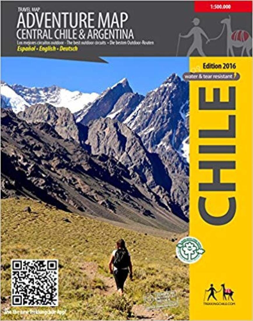 Central Chile Adventure Map | Trekking Chile Hiking Map 