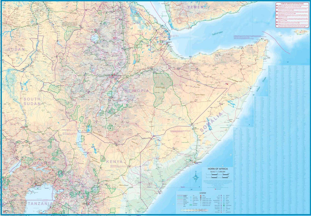 Carte de la Somalie et de la Corne de l'Afrique- VERSION MURALE ET PLASTIFIEE | ITM carte murale grand tube ITM 