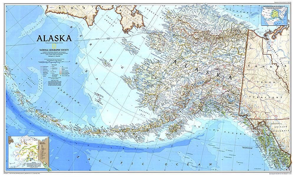 1994 Alaska Map Wall Map 