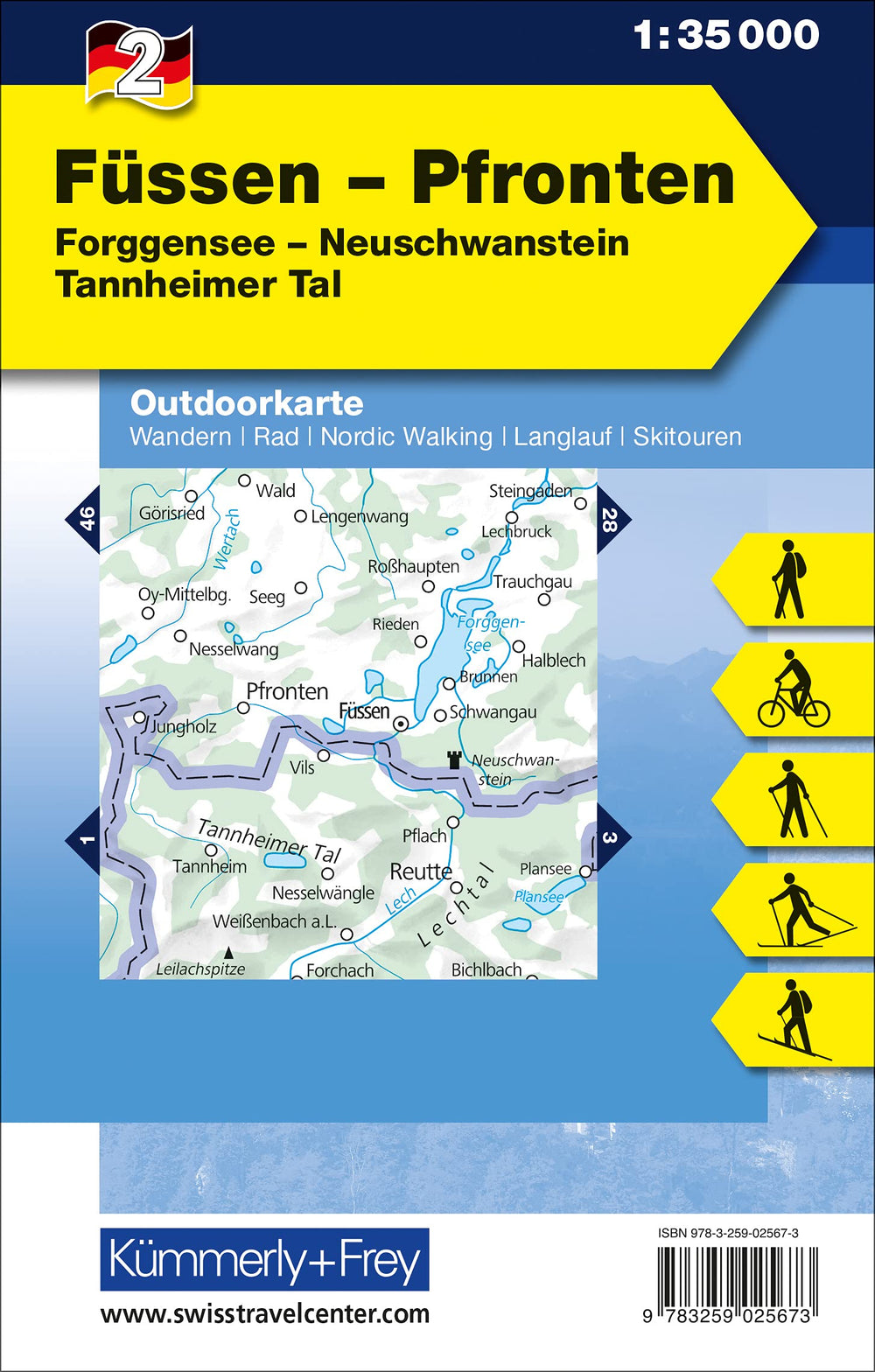 Carte de plein air n° WK.02 - Füssen, Pfronten (Allemagne) | Kümmerly & Frey carte pliée Kümmerly & Frey 