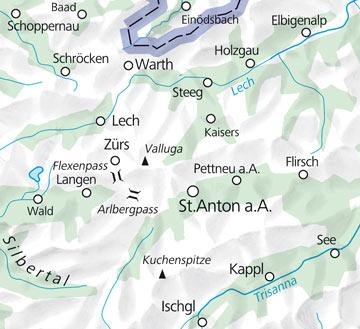 Carte de plein air n° WK.03 - Arlberg FMS (Autriche) | Kümmerly & Frey carte pliée Kümmerly & Frey 
