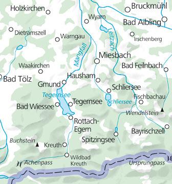 Carte de plein air n° WK.05 - Tegernsee, Schliersee (Allemagne) | Kümmerly & Frey carte pliée Kümmerly & Frey 