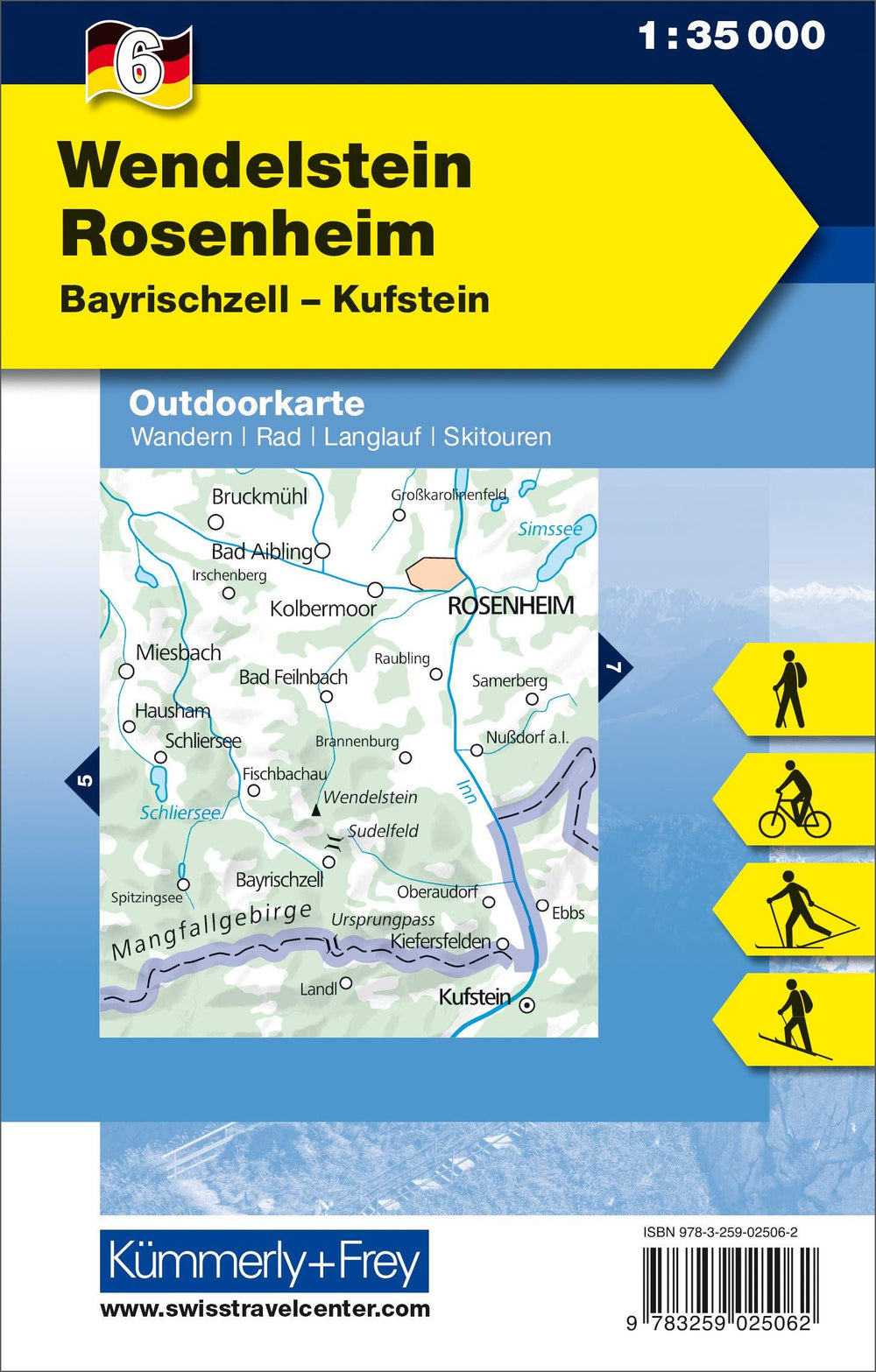 Carte de plein air n° WK.06 - Wendelstein, Rosenheim (Allemagne) | Kümmerly & Frey carte pliée Kümmerly & Frey 