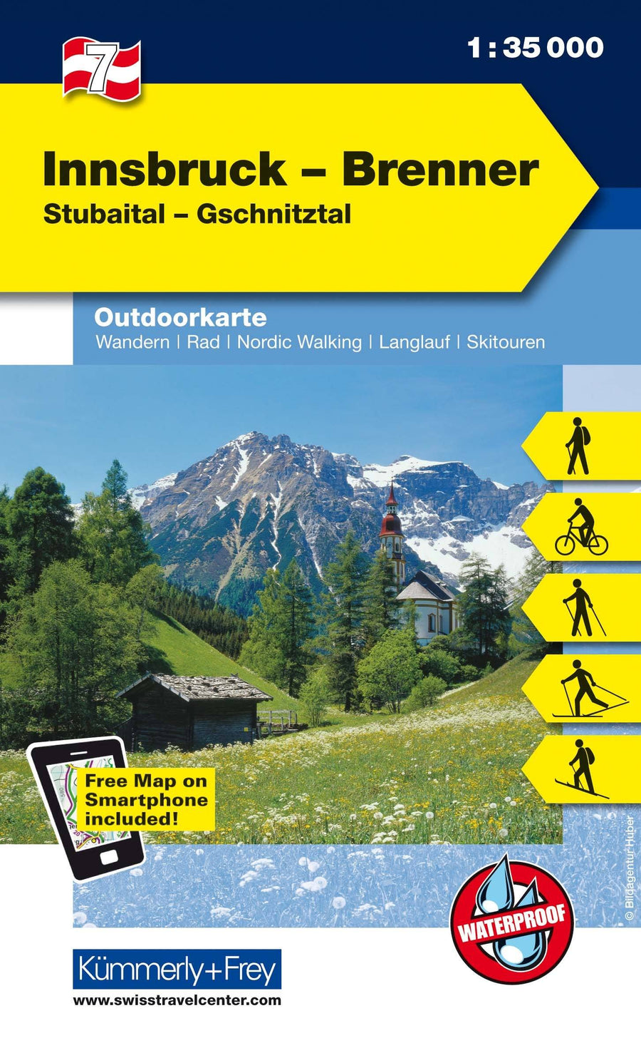 Carte de plein air n° WK.07 - Innsbruck - Brenner FMS (Autriche) | Kümmerly & Frey carte pliée Kümmerly & Frey 