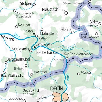 Carte de plein air n° WK.18 - Elbsandsteingebirge /massif gréseux de l'Elbe (Allemagne) | Kümmerly & Frey carte pliée Kümmerly & Frey 