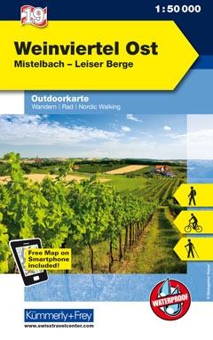 Carte de plein air n° WK.19 - Région du Vin Est FMS (Autriche) | Kümmerly & Frey carte pliée Kümmerly & Frey 
