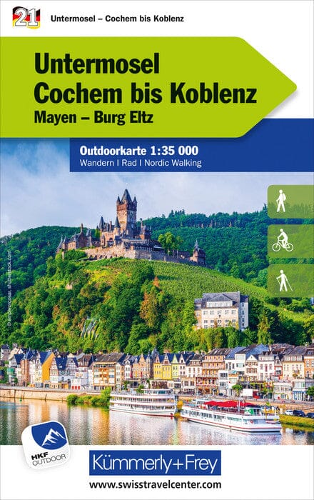 Carte de plein air n° WK.21 - Untermosel - Cochem à Koblenz (Allemagne) | Kümmerly & Frey carte pliée Kümmerly & Frey 
