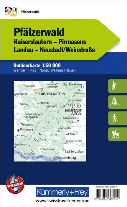 Carte de plein air n° WK.24 - Pfälzerwald (Allemagne) | Kümmerly & Frey carte pliée Kümmerly & Frey 