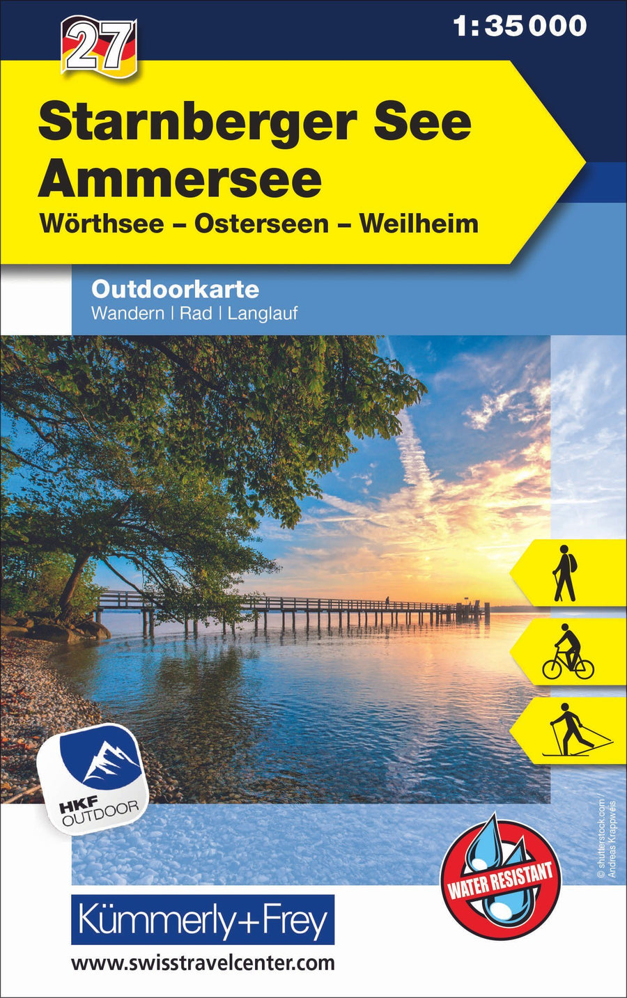 Carte de plein air n° WK.27 - Lac de Starnberg, Lac Ammer (Allemagne) | Kümmerly & Frey carte pliée Kümmerly & Frey 