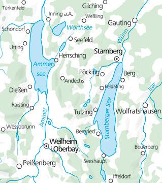 Carte de plein air n° WK.27 - Starnberger See, Ammersee (Allemagne) | Kümmerly & Frey carte pliée Kümmerly & Frey 
