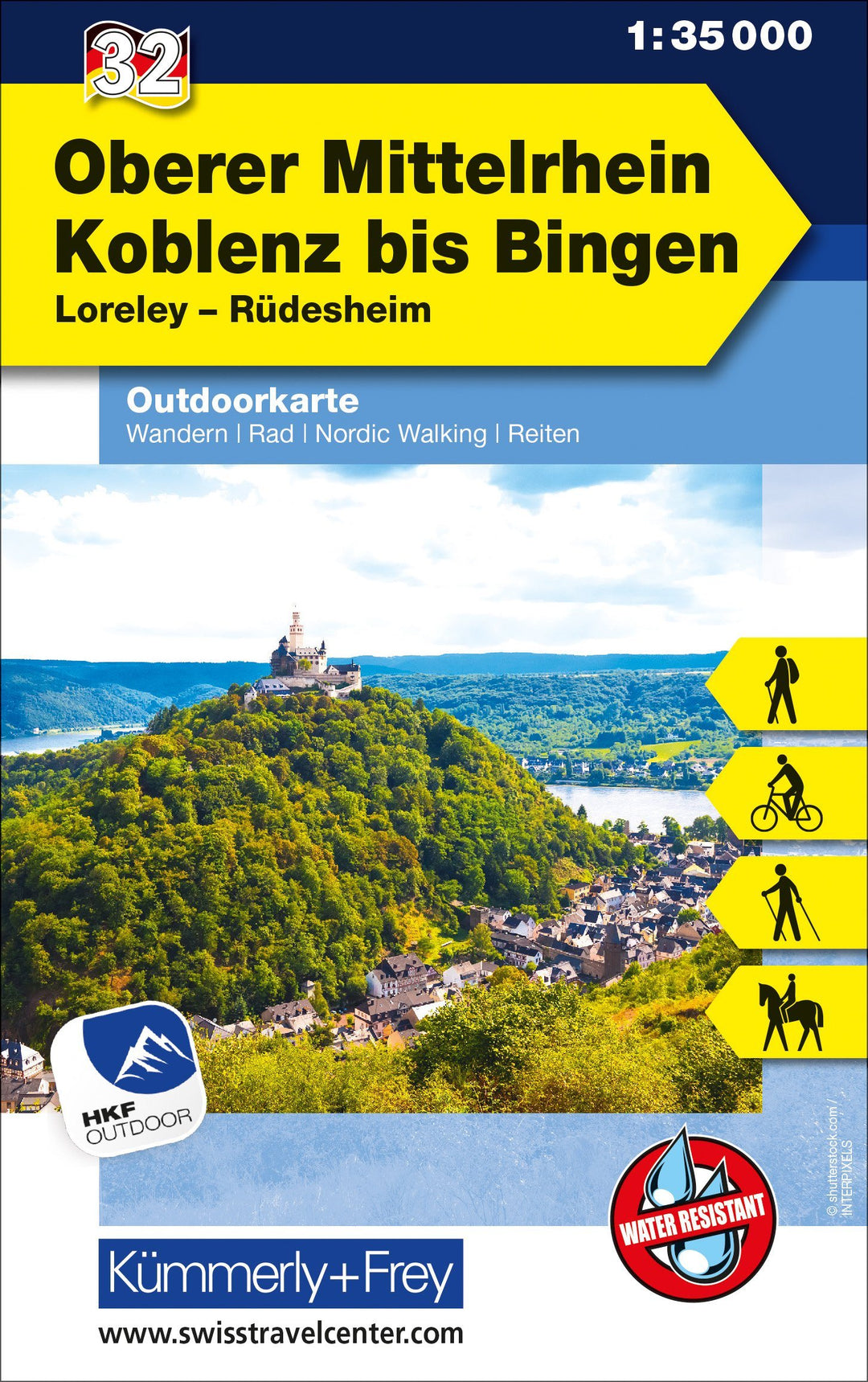 Carte de plein air n° WK.32 - Oberer Mittelrhein - Koblenz à Bingen FMS (Allemagne) | Kümmerly & Frey carte pliée Kümmerly & Frey 