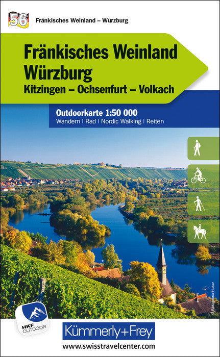 Carte de plein air n° WK.56 - Pays de vin de Franconie, Würzburg (Allemagne) | Kümmerly & Frey carte pliée Kümmerly & Frey 