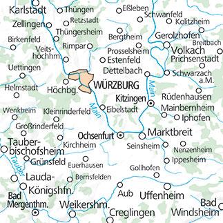 Carte de plein air n° WK.56 - Pays de vin de Franconie Würzburg FMS (Allemagne) | Kümmerly & Frey carte pliée Kümmerly & Frey 