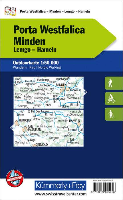 Carte de plein air n° WK.58 - Porta Westfalica, Minden (Allemagne) | Kümmerly & Frey carte pliée Kümmerly & Frey 