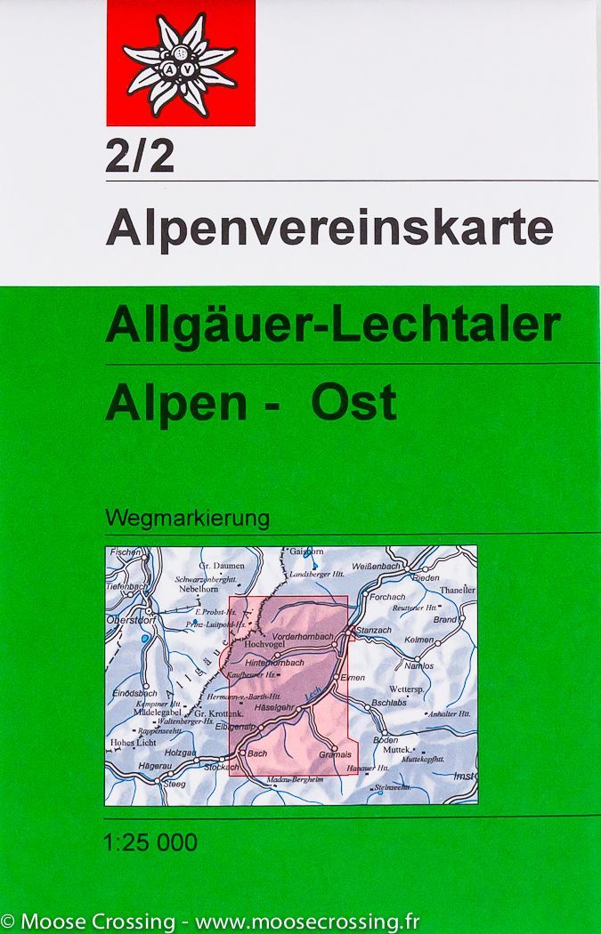 Carte de randonnée - Alpes d'Allgäu & Lechtal Est (Allemagne, Autriche) # 2/2 | Alpenverein - La Compagnie des Cartes