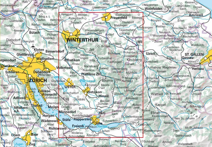 Carte de randonnée backcountry n° HKF.WK.01 - Zürcher Oberland (Suisse) | Hallwag carte pliée Hallwag 