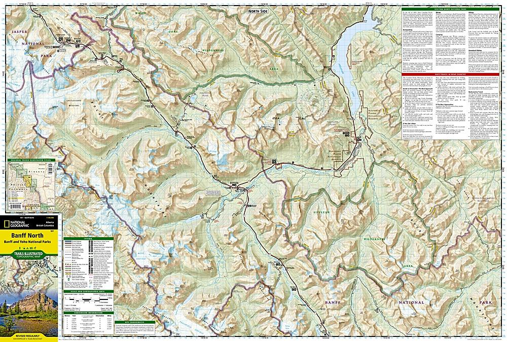 Carte de randonnée - Banff Nord (Banff & Yoho National Parks) | National Geographic - La Compagnie des Cartes