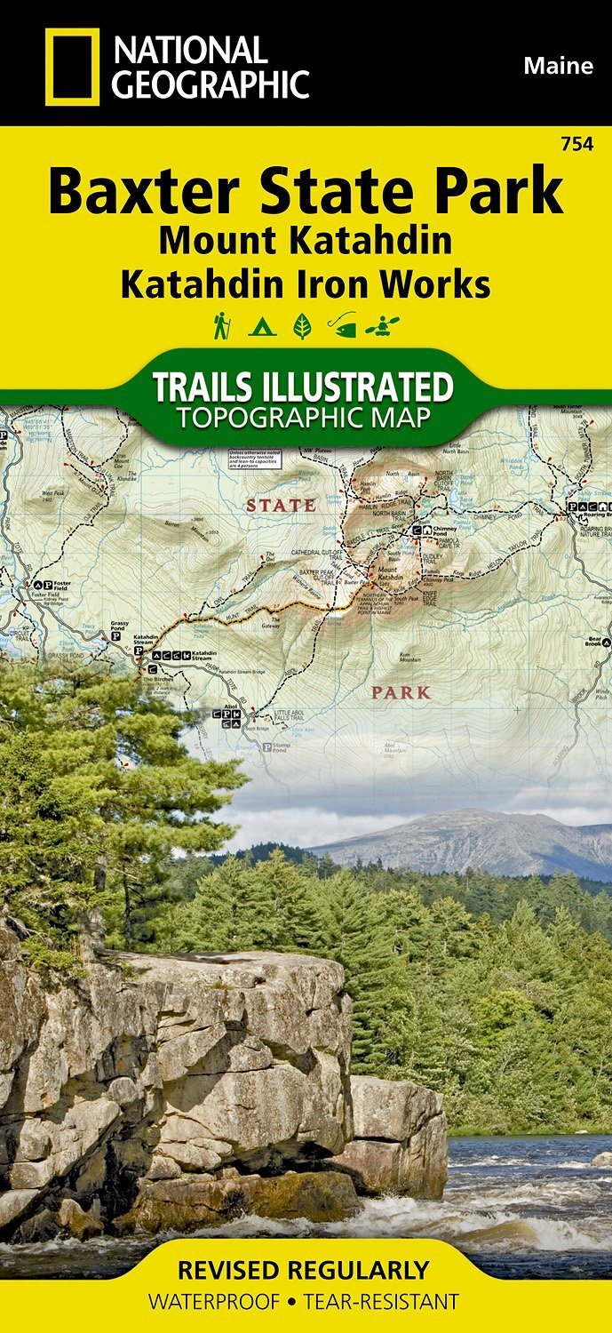 Carte de randonnée - Baxter State Park, Mount Katahdin (Maine), n° 754 | National Geographic carte pliée National Geographic 