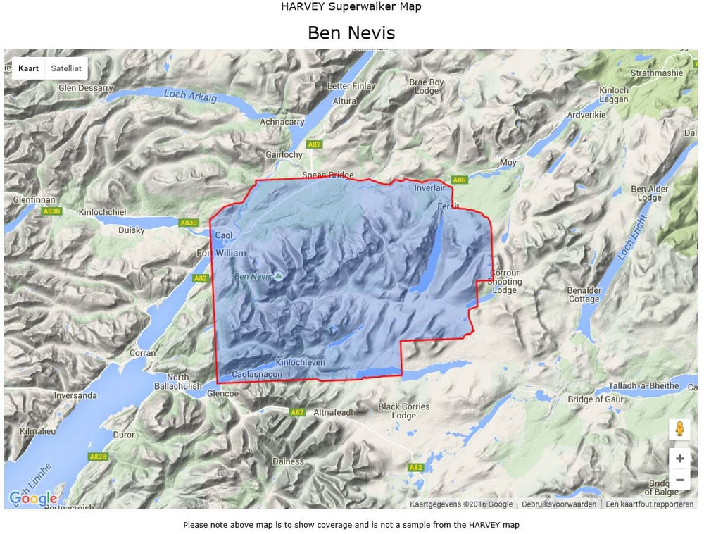 Carte de randonnée - Ben Nevis, Mamores & Grey Corries XT25 | Harvey Maps - Superwalker maps carte pliée Harvey Maps 