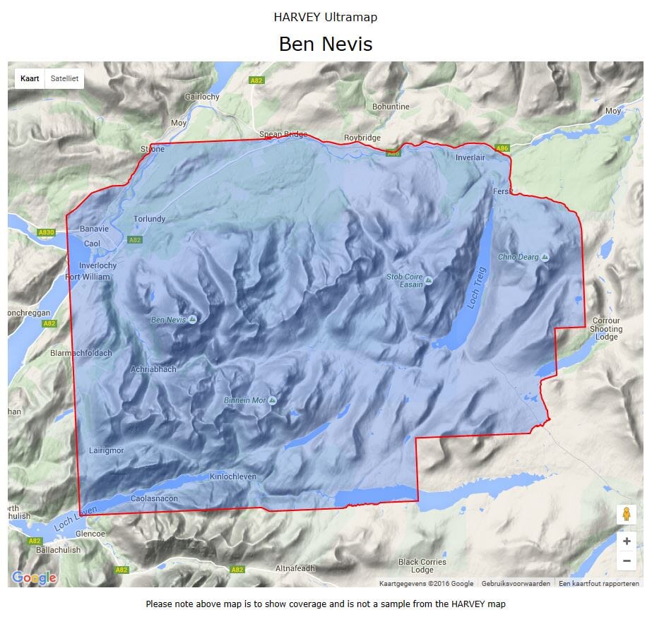 Carte de randonnée - Ben Nevis XT40 | Harvey Maps - Ultramap carte pliée Harvey Maps 