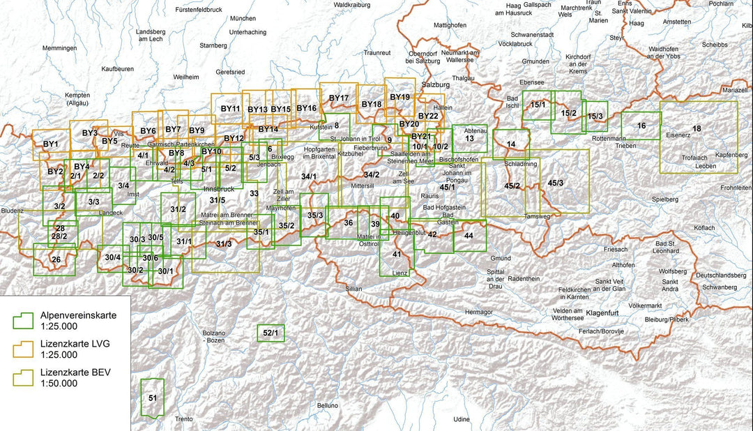 Carte de randonnée - Brennerberge, n° 31/3 (Alpes autrichiennes) | Alpenverein carte pliée Alpenverein 