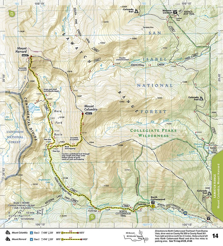 Carte de randonnée - Colorado 14ers Nord, n° 1302 | National Geographic carte pliée National Geographic 
