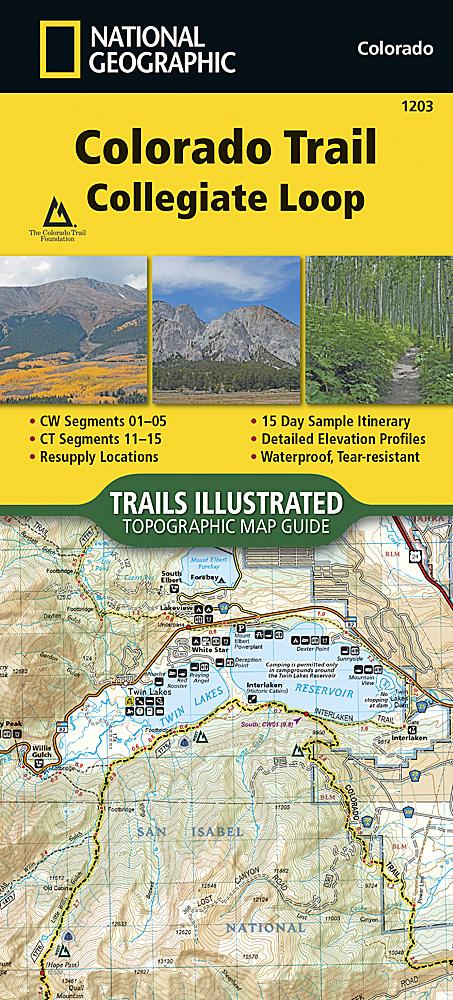 Carte de randonnée - Colorado Trail, Collegiate Loop, n° 1203 | National Geographic carte pliée National Geographic Papier 