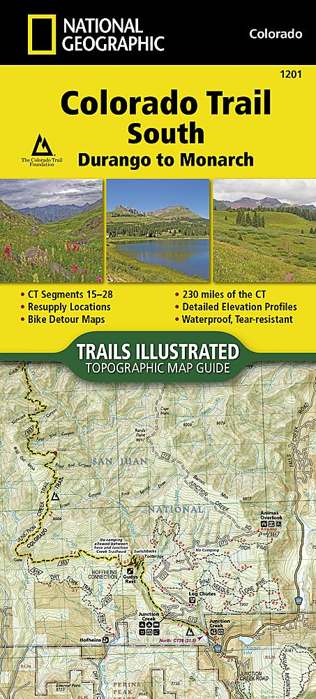 Carte de randonnée - Colorado Trail Sud, Durango à Monarch, n° 1201 | National Geographic carte pliée National Geographic 