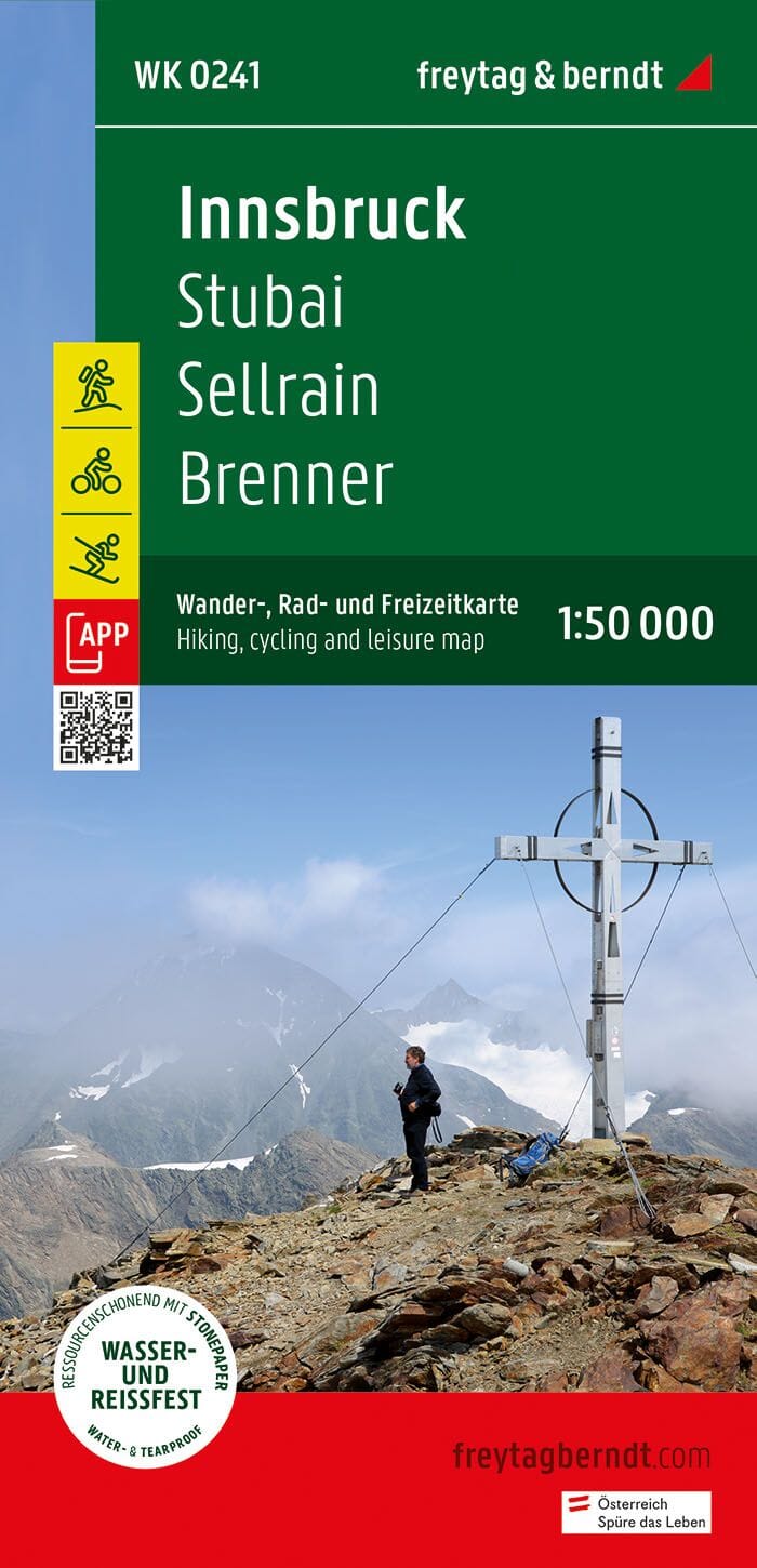 Carte de randonnée & cycliste - Innsbrück - Stubai - Sellrain - Brenner (Alpes autrichiennes), n° WK241 | Freytag & Berndt carte pliée Freytag & Berndt 