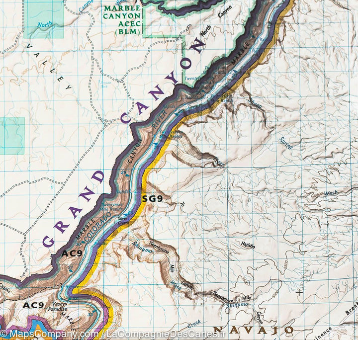 Carte de randonnée de Grand Canyon Est (Arizona) | National Geographic carte pliée National Geographic 