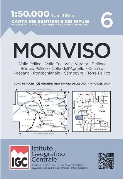 Monviso Hiking Map | Istituto Geografico Centrale Hiking Map 