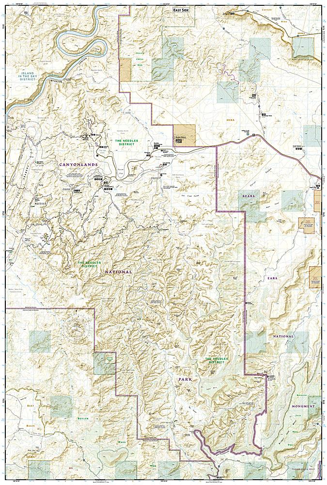 Carte de randonnée de Needles District (Parc National de Canyonlands, Utah) | National Geographic carte pliée National Geographic 