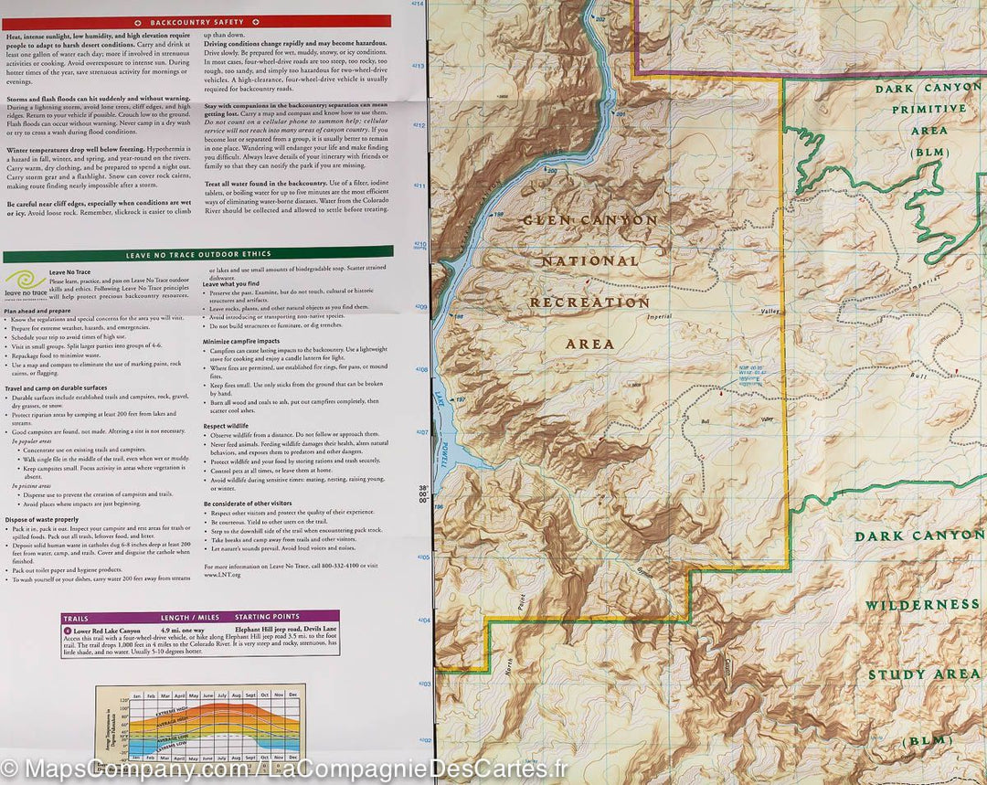 Carte de randonnée de Needles District (Parc National de Canyonlands, Utah) | National Geographic - La Compagnie des Cartes
