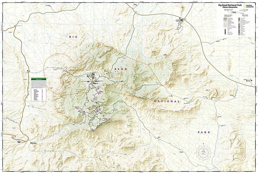 Carte de randonnée du Parc National Big Bend (Texas) | National Geographic carte pliée National Geographic 