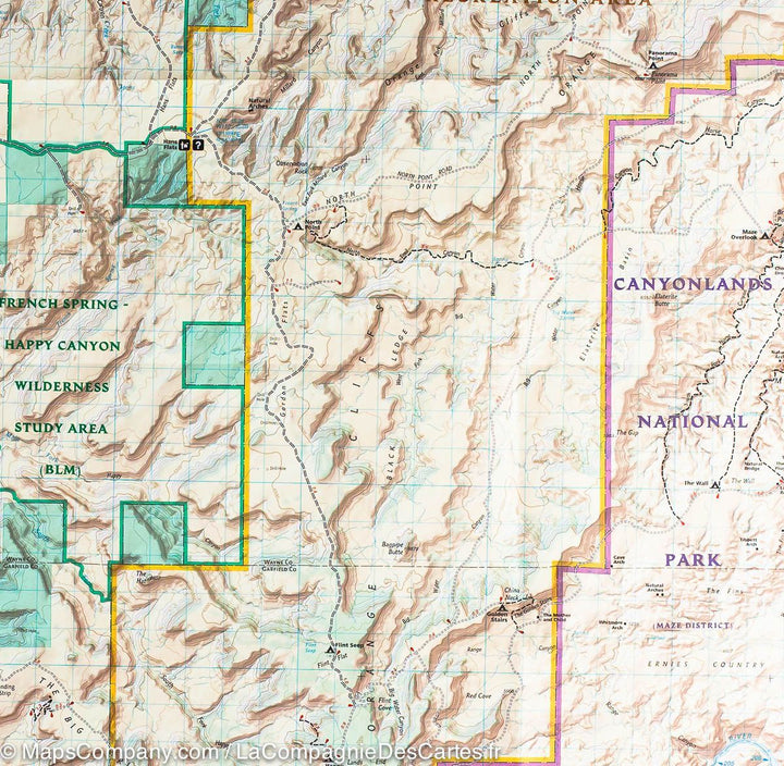 Carte de randonnée du Parc National de Canyonlands (Utah) | National Geographic - La Compagnie des Cartes
